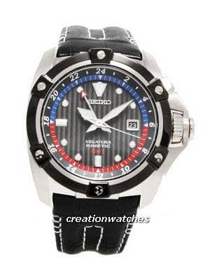 Seiko Velatura Kinetic GMT Black Leather Strap SUN013P1 SUN013P SUN013 Seiko Velatura Kinetic GMT Black Leather Strap SUN013P1 SUN013P SUN013
