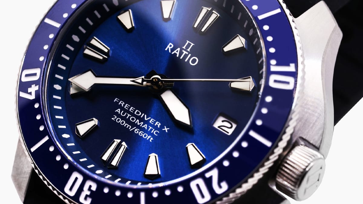 Top 10 best dive watches under $500 in 2026 — Ratio FreeDiver X automatic with blue dial, ceramic bezel, and sapphire crystal